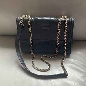 Tory Burch Black Fleming Small Convertible Shoulder Bag